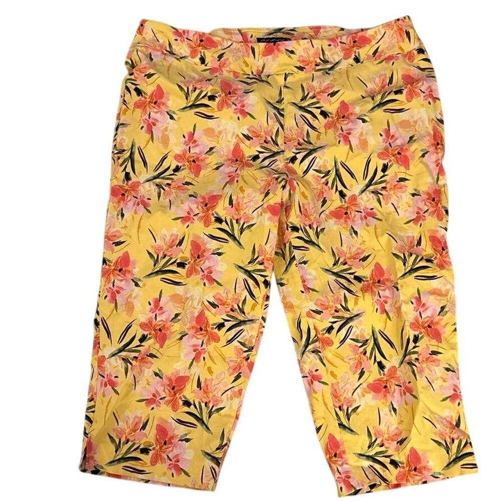 Women’s Bermuda Long Shorts COUNTERPARTS Yellow Pink Tropical sz‎ 20W